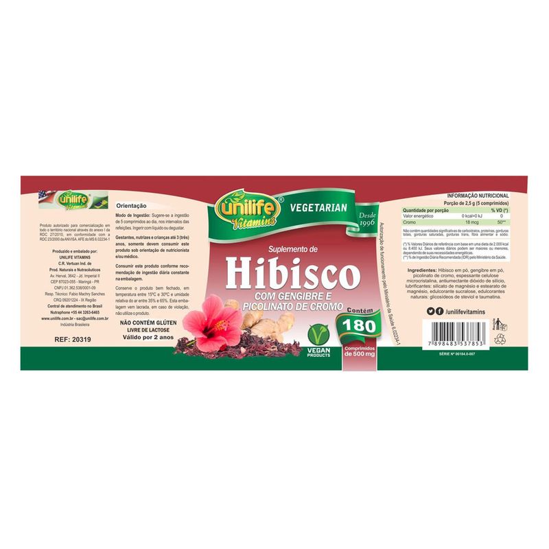 unilife-hibisco-gengibre-picolinato-cromo-500mg-180-capsulas-vegetarianas-vegan-loja-projeto-verao-rotulo