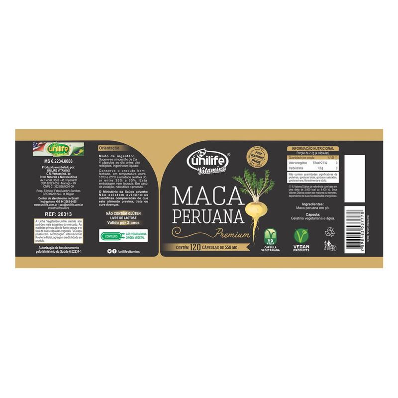 unilife-maca-peruana-premium-550mg-120-capsulas-vegetarianas-vegan-loja-projeto-verao-rotulo