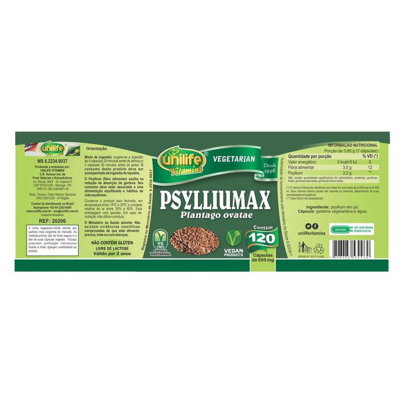 unilife-psylliumax-plantago-ovatae-550mg-120-capsulas-vegetarianas-vegan-biokosher-loja-projeto-verao-rotulo