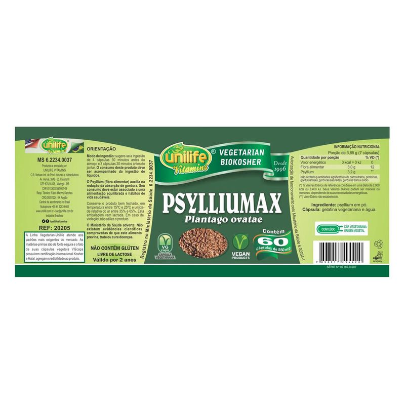 unilife-psylliumax-plantago-ovatae-550mg-60-capsulas-vegetarianas-vegan-biokosher-loja-projeto-verao-rotulo