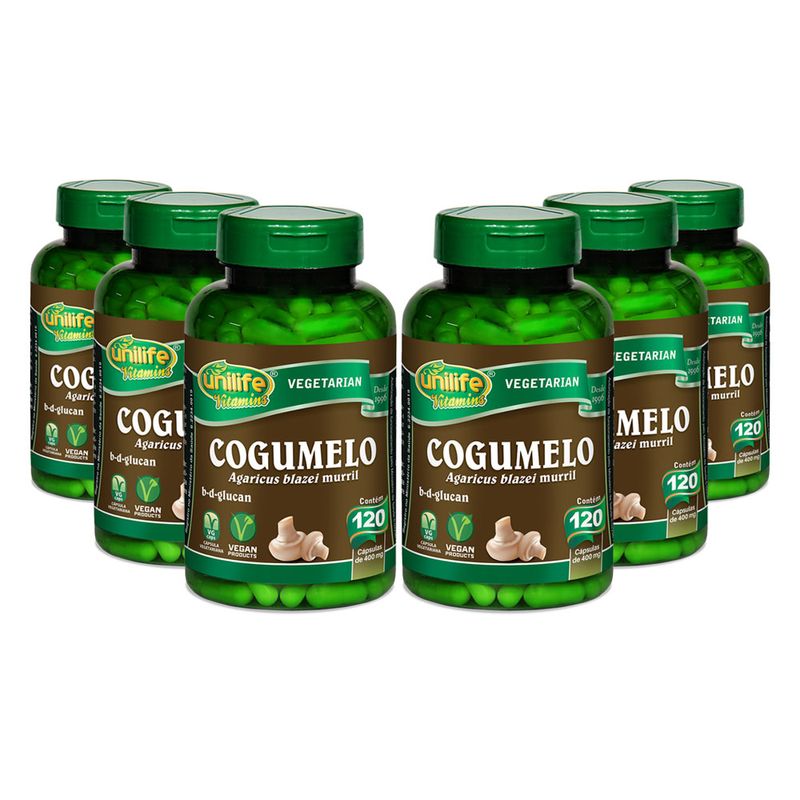 unilife-kit6x-cogumelo-agaricus-blazei-murril-120-capsulas-vegetarianas-loja-projeto-verao
