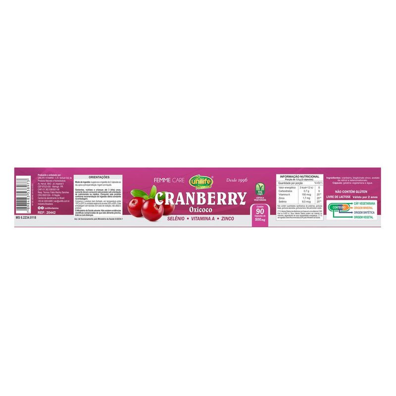 unilife-cranberry-oxicoco-500mg-90-capsulas-vegetarianas-loja-projeto-verao-rotulo