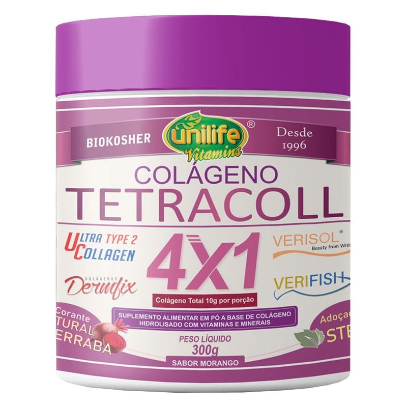 uilife-colageno-tetracol-hidrolisado-tipo-2-verisol-verifish-dermifix-ucii-4x1-sabor-morango-300g-loja-projeto-verao