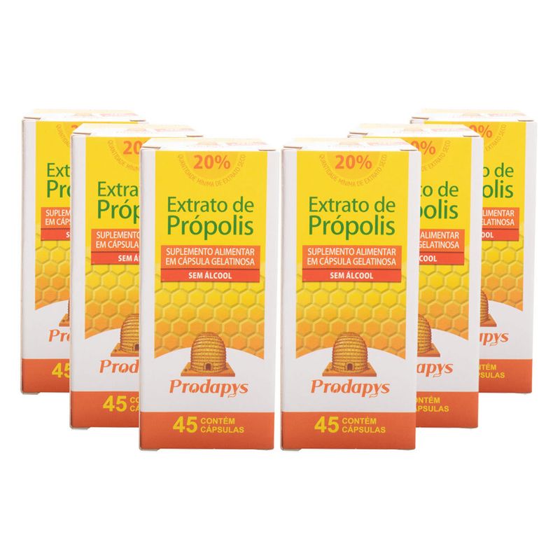 prodapys-6x-extrato-de-propolis-marrom-sem-alcool-20-extrato-seco45-capsulas-loja-projeto-verao