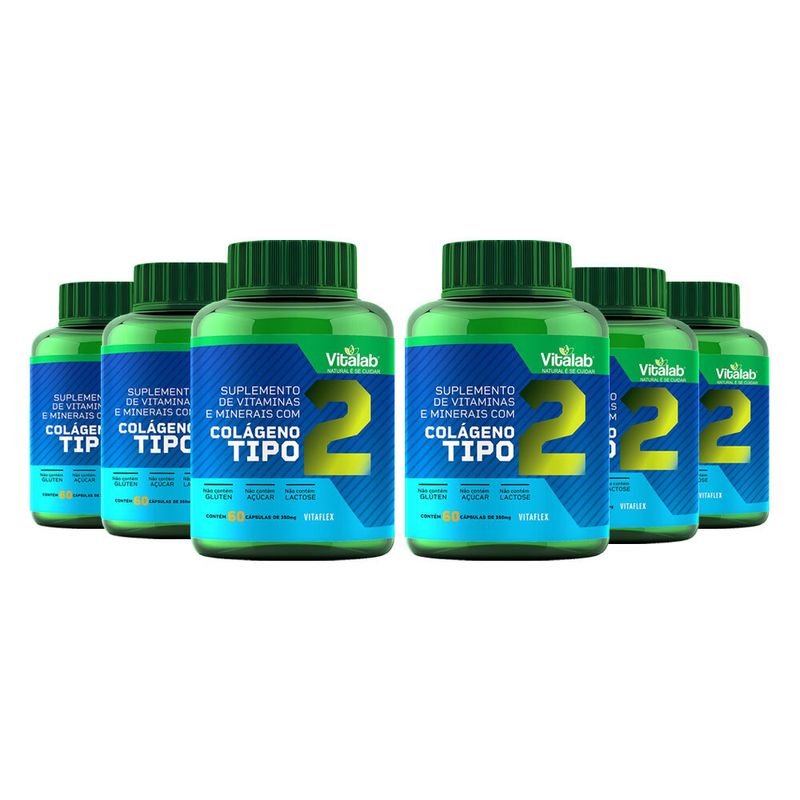 vitalab-kit-6x-colageno-tipo-2-ii-350mg-60-capsulas-loja-projeto-verao