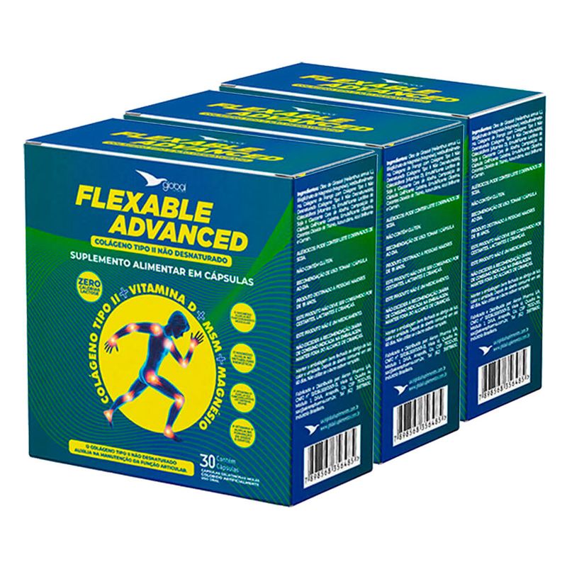 globalsuplementoskit3xflexableadvancedcolagenotipoii2naodesnaturado30capsulaslojaprojetoverao