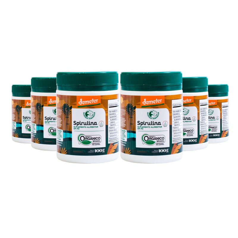 fazenda-tamandua-kit-6x-spirulina-organico-biodinamico-demeter-100g-em-po