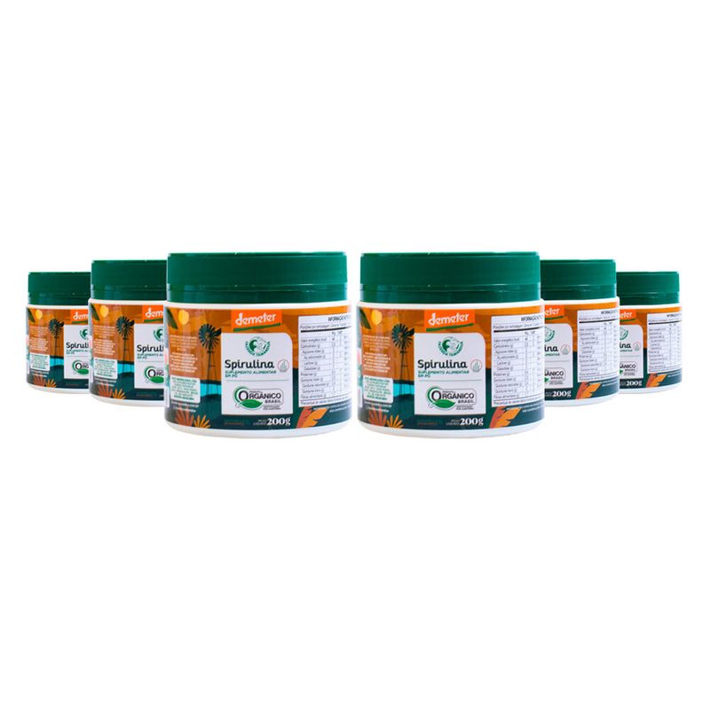 fazenda-tamandua-kit-6x-spirulina-organico-biodinamico-demeter-200g-em-po