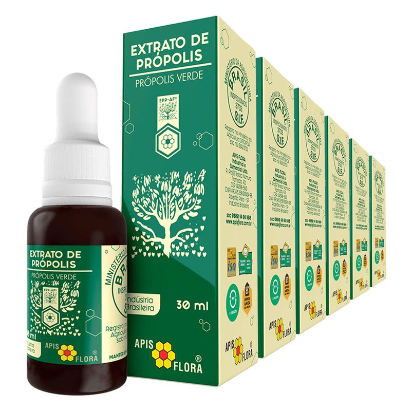 apis-flora-kit-6x-extrato-de-propolis-verde-11-p-extrato-seco-30ml