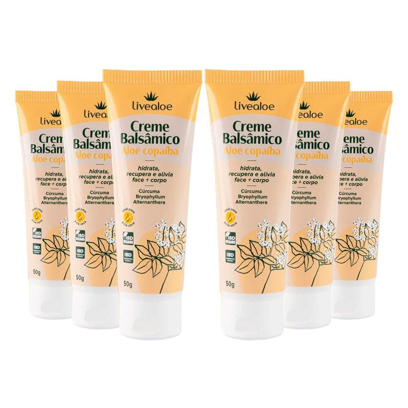 livealoe-kit-6x-creme-balsamico-aloe-copaiba-curcuma-bryophylium-alternanthera-50g