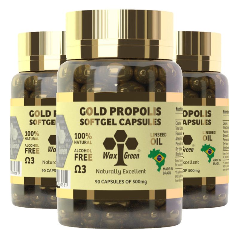 wax-green-kit-3x-gold-propolis-verde-87-extrato-seco-n91-500mg-90-capsulas-softgel