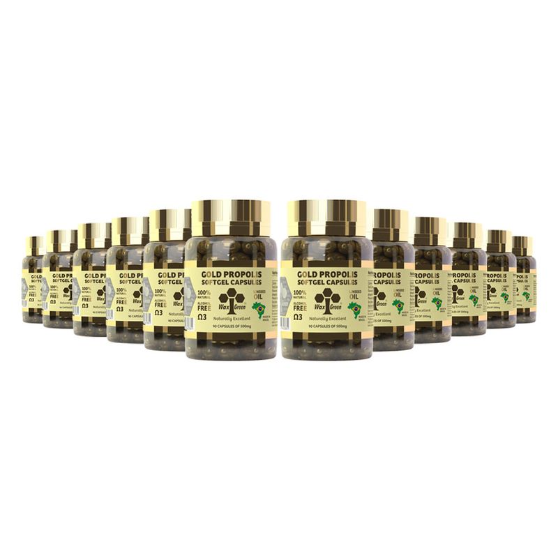 wax-green-kit-12x-gold-propolis-verde-87-extrato-seco-n91-500mg-90-capsulas-softgel