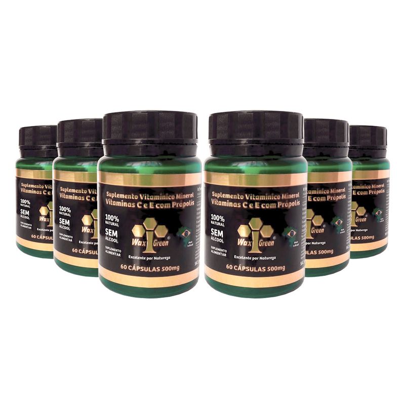 wax-green-kit-6x-suplemento-vitamina-c-e-e-com-propolis-500mg-60-capsulas