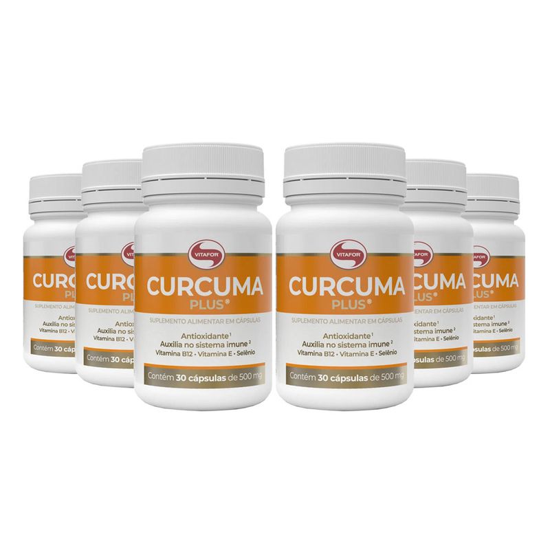 vitafor-kit-6x-curcuma-plus-500mg-30-capsulas