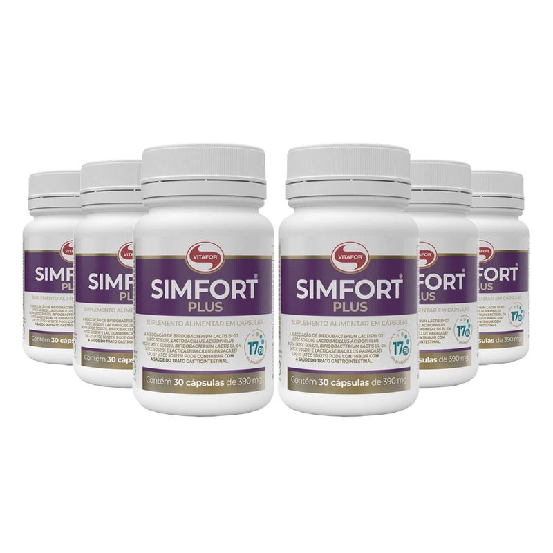 vitafor-kit-6x-simfort-plus-390g-30-capsulas