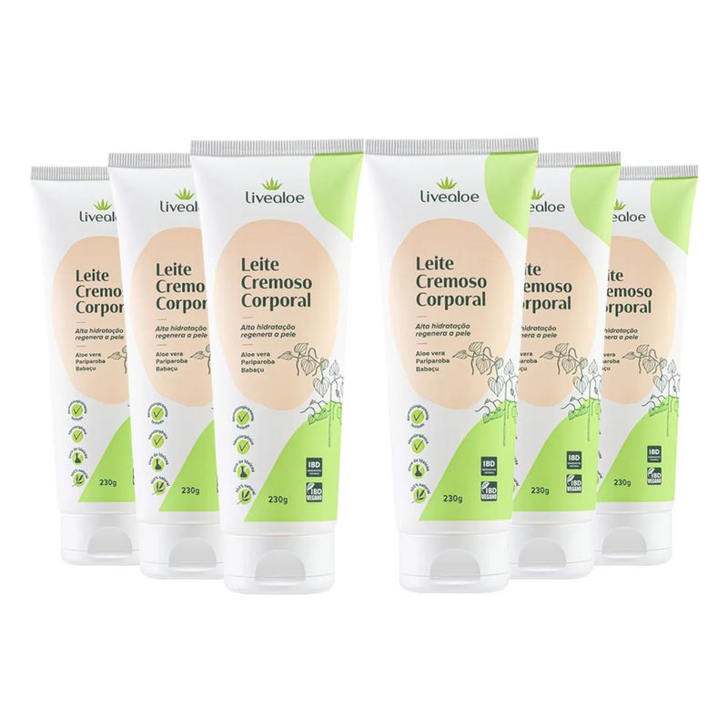 livealoe-kit-6x-leite-cremoso-corporal-230g-bisnaga