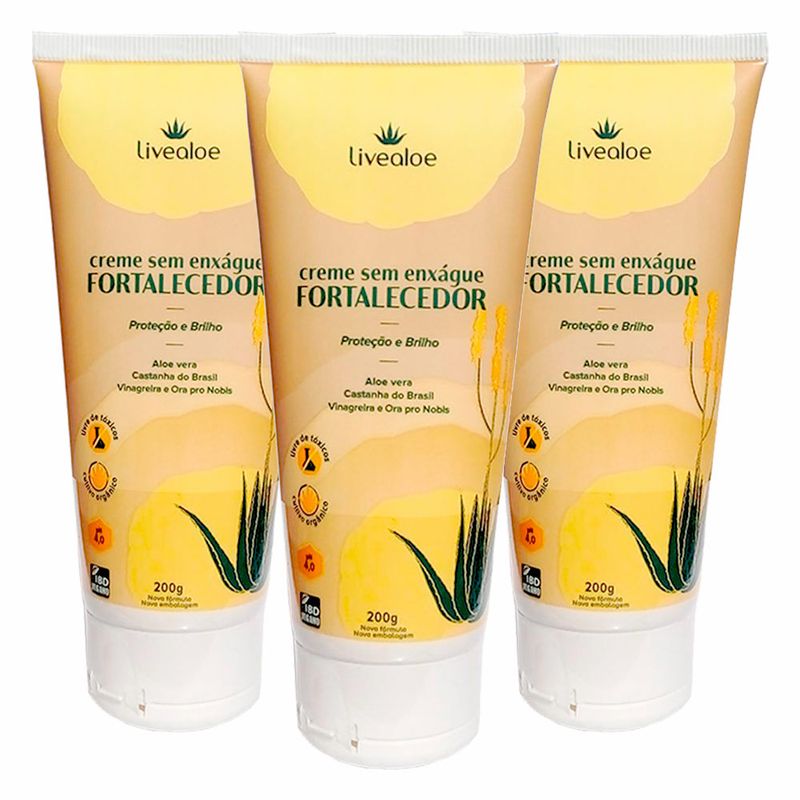 livealoe-kit-3x-creme-sem-enxague-fortalecedor-aloe-vera-castanha-do-brasil-vinagreira-e-ora-pro-nobis-bisnaga-200g