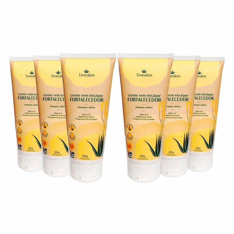 livealoe-kit-6x-creme-sem-enxague-fortalecedor-aloe-vera-castanha-do-brasil-vinagreira-e-ora-pro-nobis-bisnaga-200g