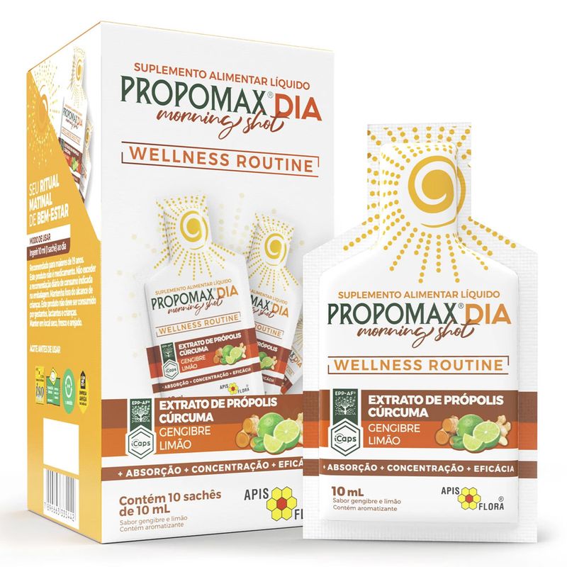 apis-flora-propomax-dia-morning-shot-extrato-de-propolis-curcuma-gengibre-limao-10-saches-de-10ml