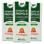 prodapys-kit-3x-extrato-de-propolis-verde-sem-alcool-20-extrato-seco-extra-green-45-capsulas-softgel