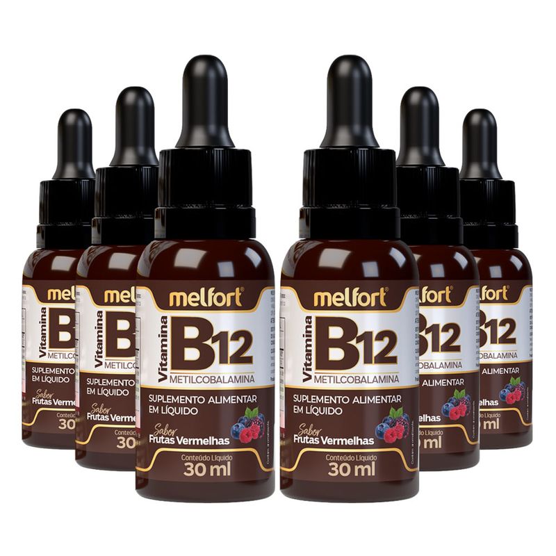 melfort-kit-6x-vitamina-b12-metilcobalamina-sabor-frutas-vermelhas-30ml