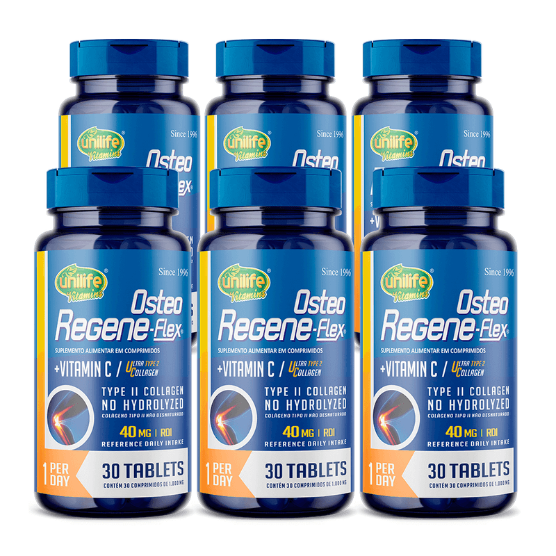 osteo-regene-flex_kit-6x-uc-ultra-collagen-type-ii-2-no-hydrolyzed-vit-c-colageno-tipo-2-nao-desnaturado-40mg-30-comprimidos_unilife