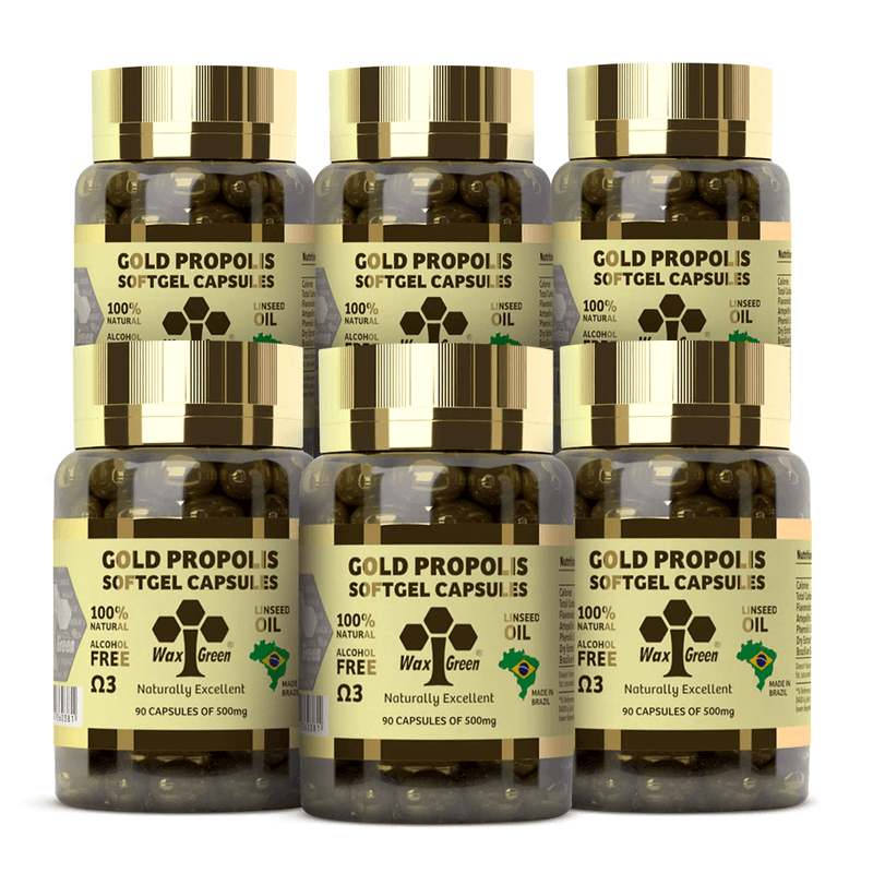 kit6_wax-green-gold-propolis-verde-87-extrato-seco-n91-500mg-90-capsulas-softgel